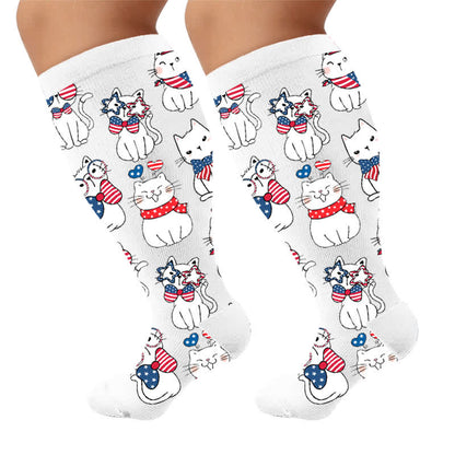 Plus Size Patriotic Heart Compression Socks - image 10