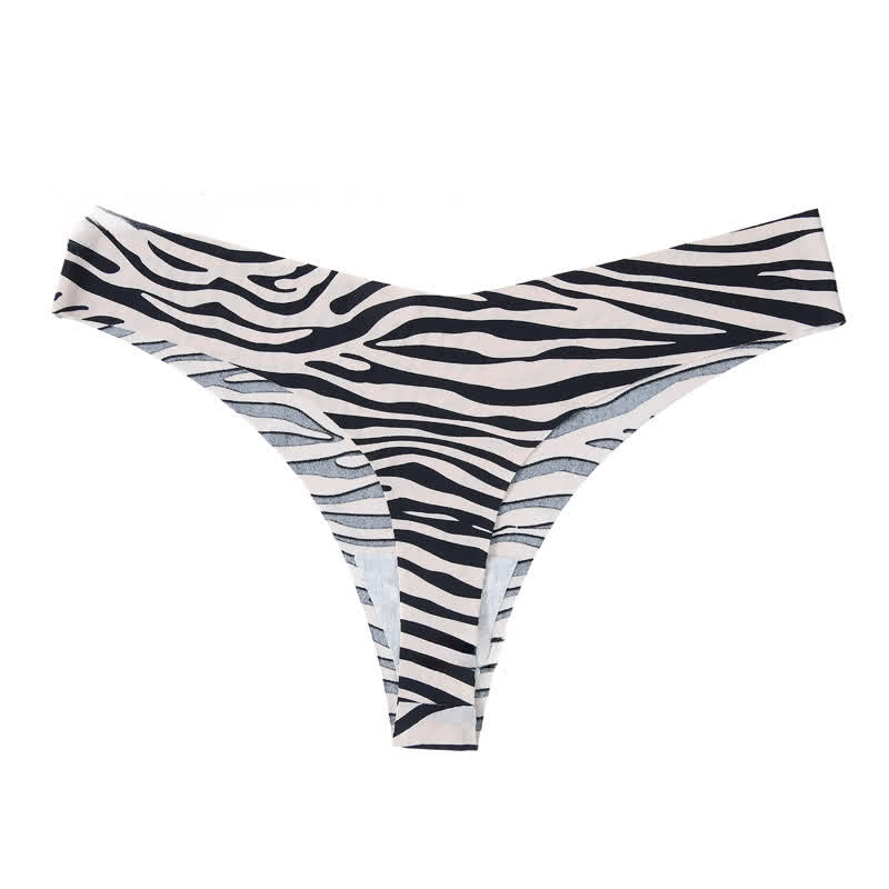 Wild Zebra V Cut Panties(4 Packs) - White - XL - image 7