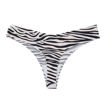 Wild Zebra V Cut Panties(4 Packs) - White - XL - image 7