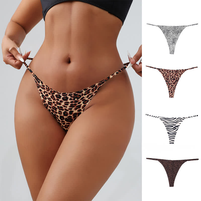 Wild Zebra V Cut Panties(4 Packs) - Multicolor - XL - image 0