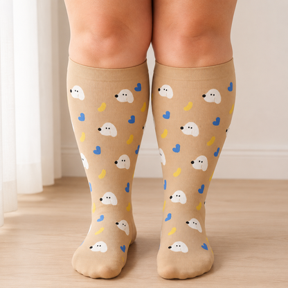 Plus Size Dalmatian Cat Compression Socks - image 1