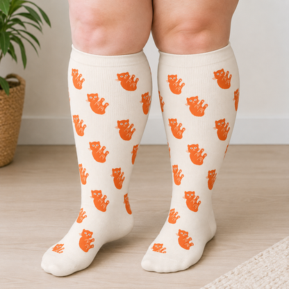 Plus Size Dalmatian Cat Compression Socks - image 2