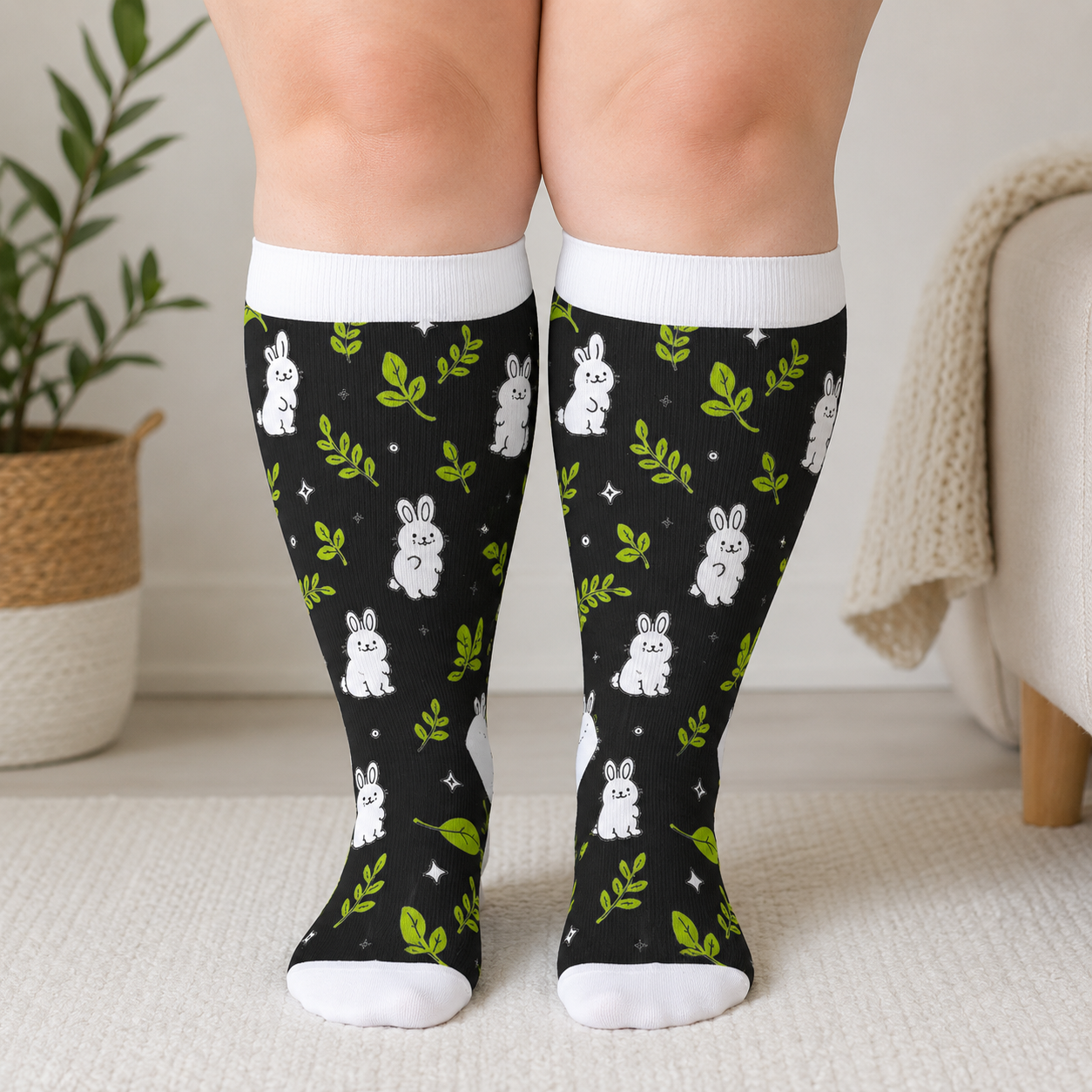 Plus Size Frog Cow Rabbit Compression Socks - image 3