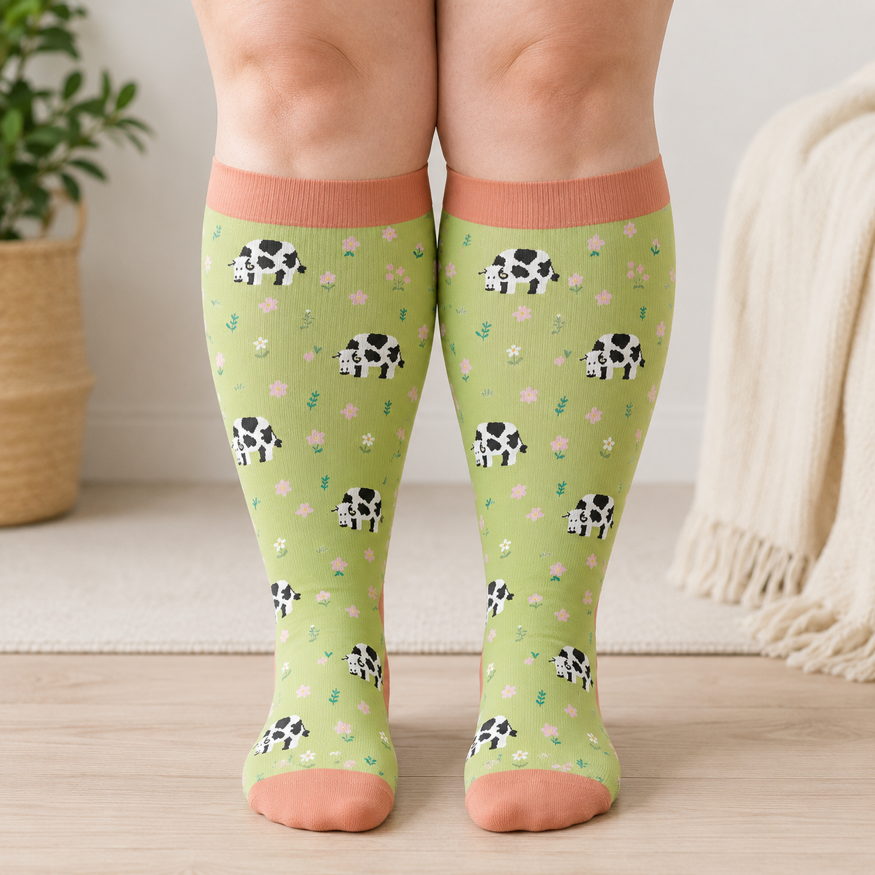 Plus Size Frog Cow Rabbit Compression Socks - image 1