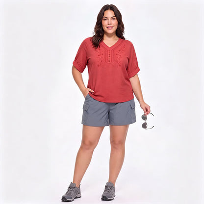 Plus Size Embroidered Relaxed Blouse - image 6