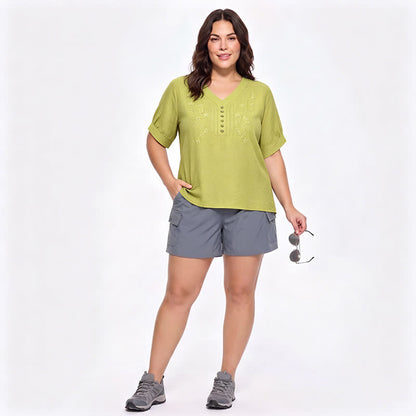 Plus Size Embroidered Relaxed Blouse - image 14
