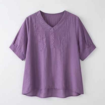 Plus Size Embroidered Relaxed Blouse - image 16