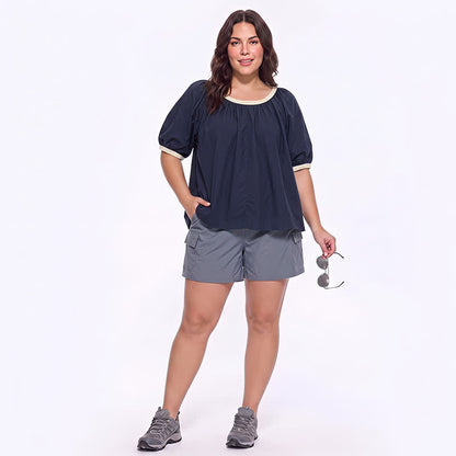 Contrast Trim Relaxed Everyday Blouse - image 6