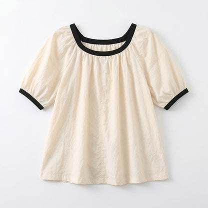 Contrast Trim Relaxed Everyday Blouse - image 8