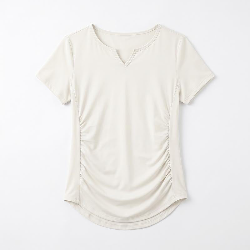 Plus Size Ruched V Neck Sports Shirt - image 12