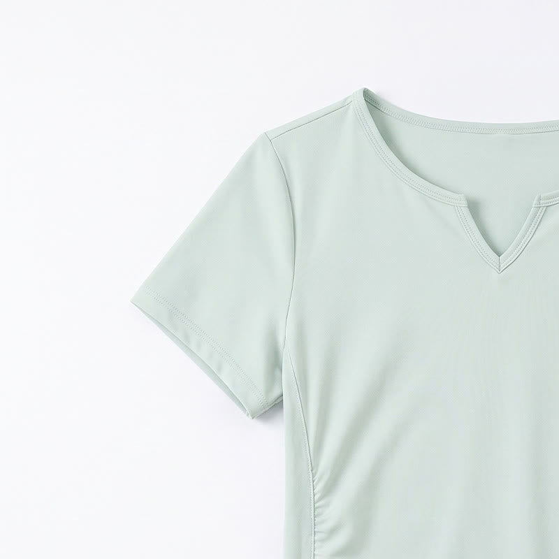 Plus Size Ruched V Neck Sports Shirt - image 15