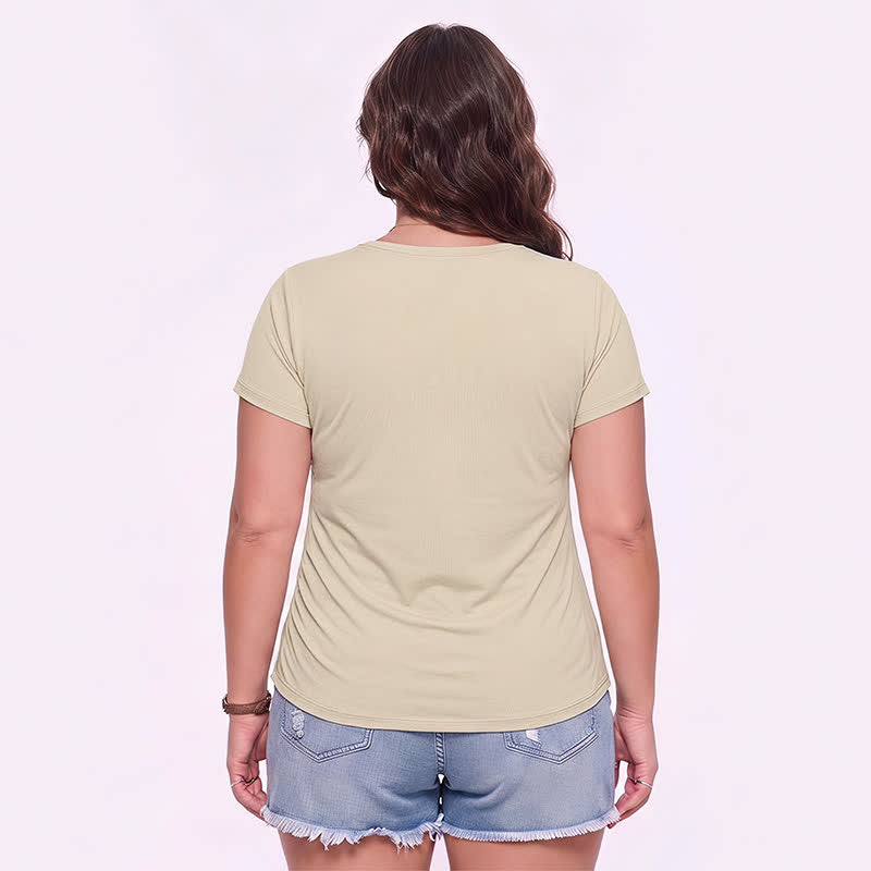 Plus Size Ruched V Neck Sports Shirt - image 1