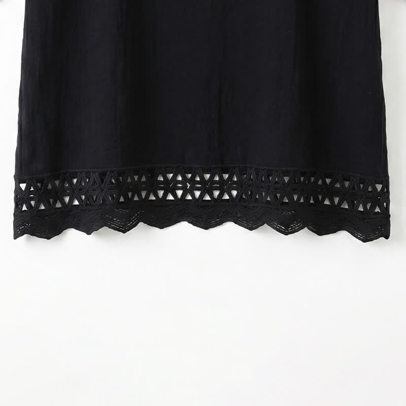 Plus Size Lace Trim Short Sleeve Blouse - image 11