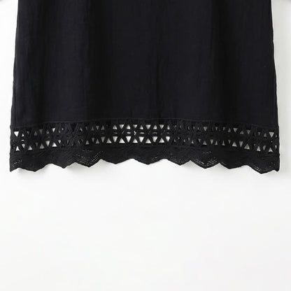 Plus Size Lace Trim Short Sleeve Blouse - image 11