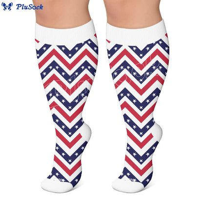 Plus Size Americana Star Stripe Compression Socks - image 5