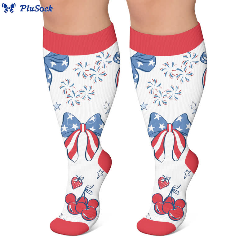 Plus Size Americana Star Stripe Compression Socks - image 6
