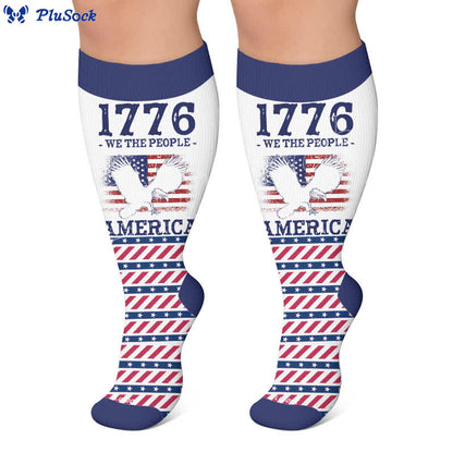 Plus Size Americana Star Stripe Compression Socks - image 7