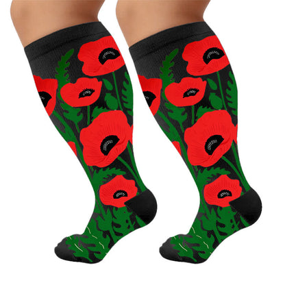Plus Size Blooming Flowers Compression Socks - image 9
