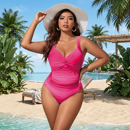 Twist Front One Piece Swim Dress - image 1