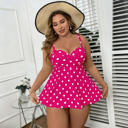 Vintage Polka Dot Skirted Swim Dress - image 6