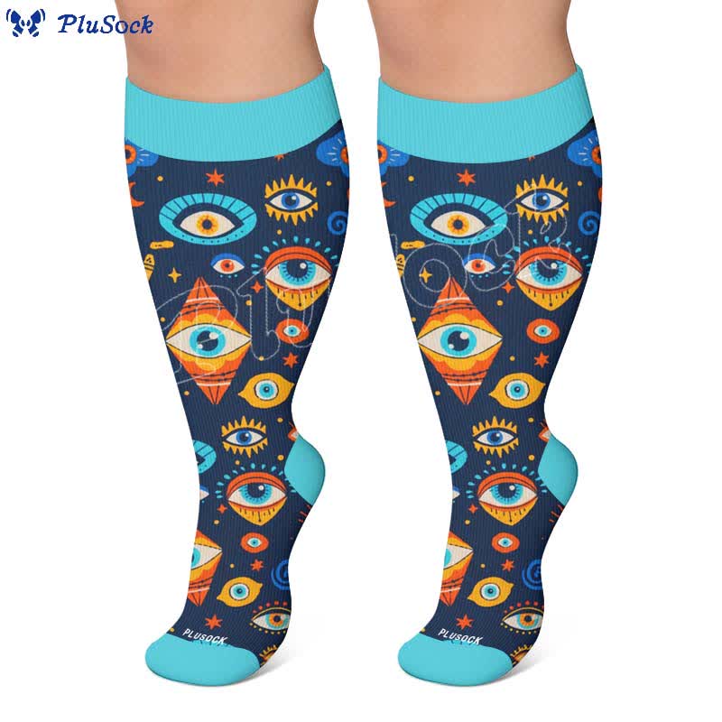 Plus Size Cosmic Eye Compression Socks - image 6