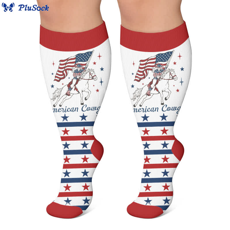 Plus Size Patriotic Cowgirl Compression Socks - image 6