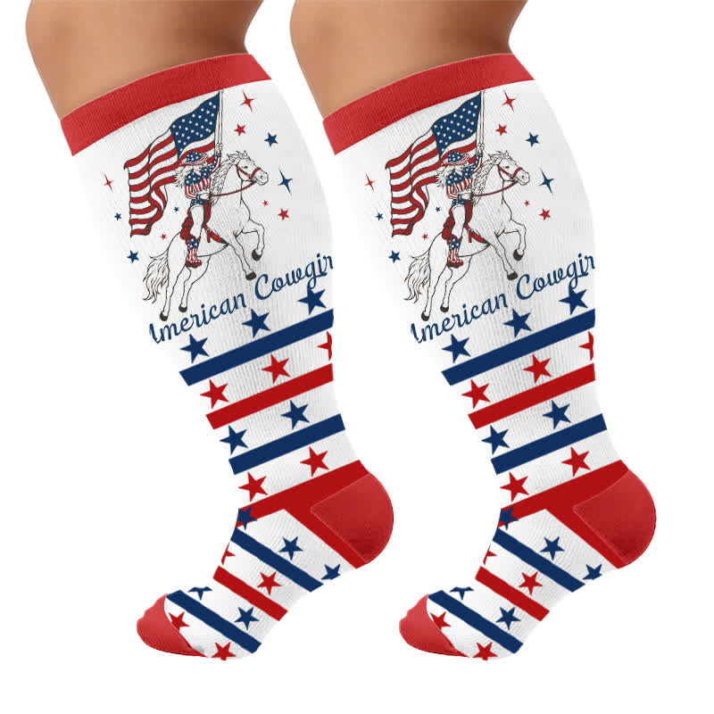 Plus Size Patriotic Cowgirl Compression Socks - image 9