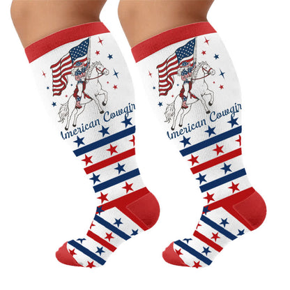 Plus Size Patriotic Cowgirl Compression Socks - image 9
