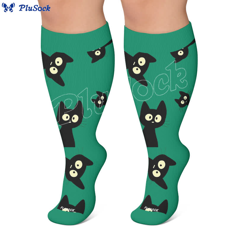 Plus Size Cat Star Compression Socks - image 5