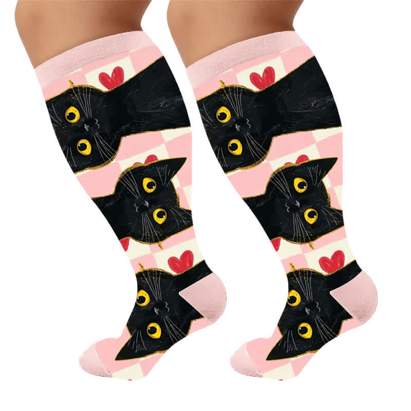 Plus Size Cat Star Compression Socks - image 10