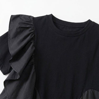 Asymmetrical Ruffle Detail A-Line Blouse - image 9