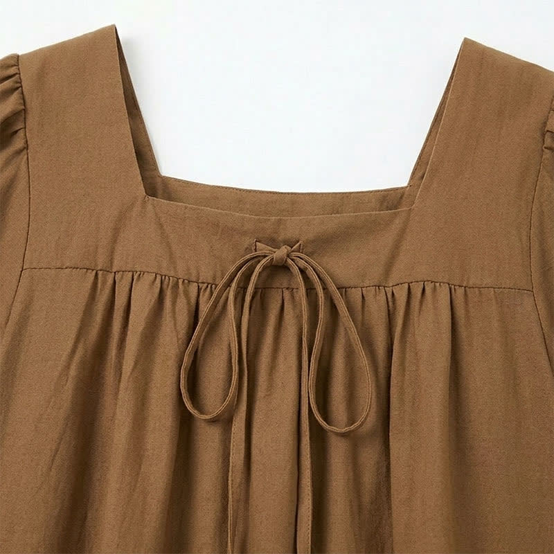 Plus Size Vintage-inspired Square Neck Blouse - image 15