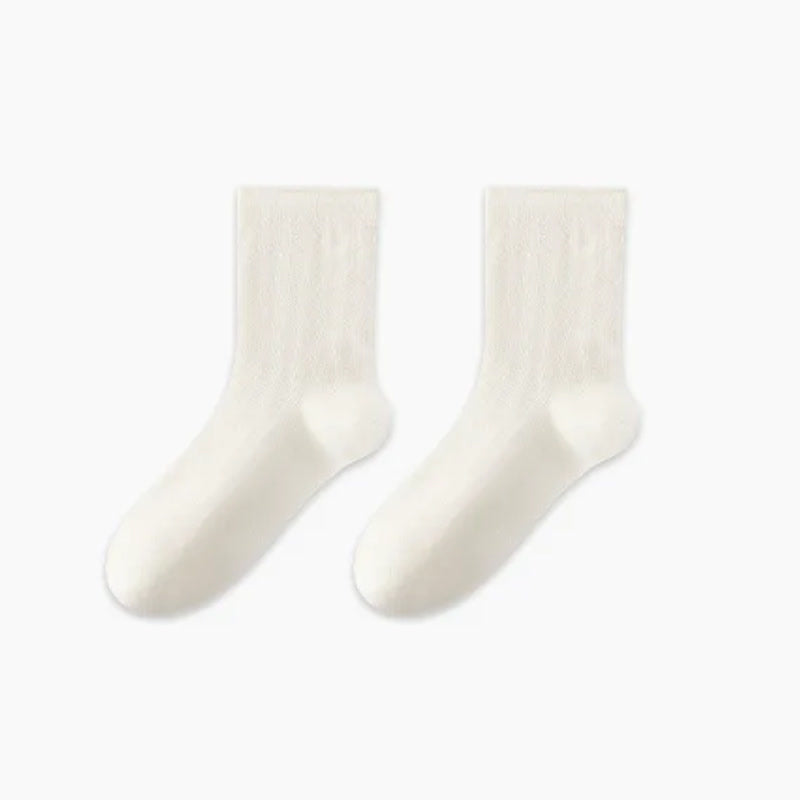 Soft Ribbed Milk White Quarter Socks(3 Pairs) - White-C - EU36-47(US3-13) - image 6