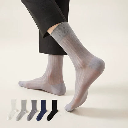 Sheer Ribbed Quarter Socks(5 Pairs) - Muticolor - EU39-44(US6-10) - image 0