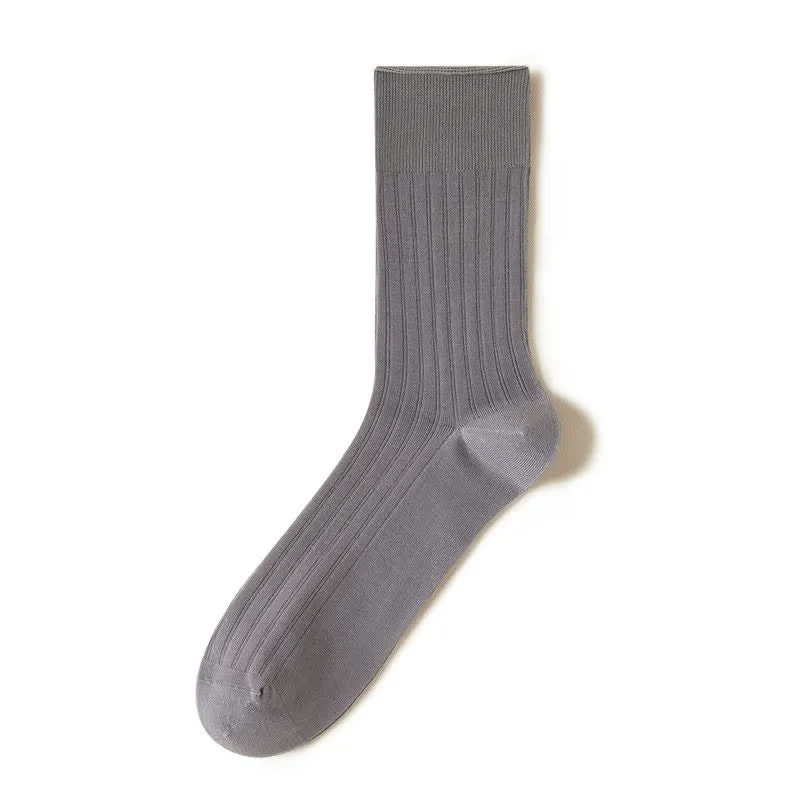 Sheer Ribbed Quarter Socks(5 Pairs) - Medium Gray - EU39-44(US6-10) - image 6