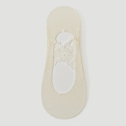 Lace No Show Breathable No Show Socks(3 Pairs) - Beige - EU35-39(US2-6) - image 5