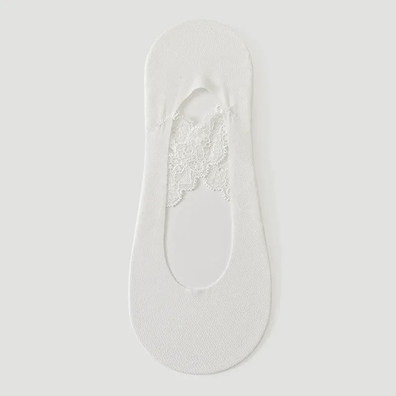 Lace No Show Breathable No Show Socks(3 Pairs) - White - EU35-39(US2-6) - image 6