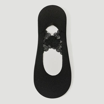 Lace No Show Breathable No Show Socks(3 Pairs) - Black - EU35-39(US2-6) - image 10