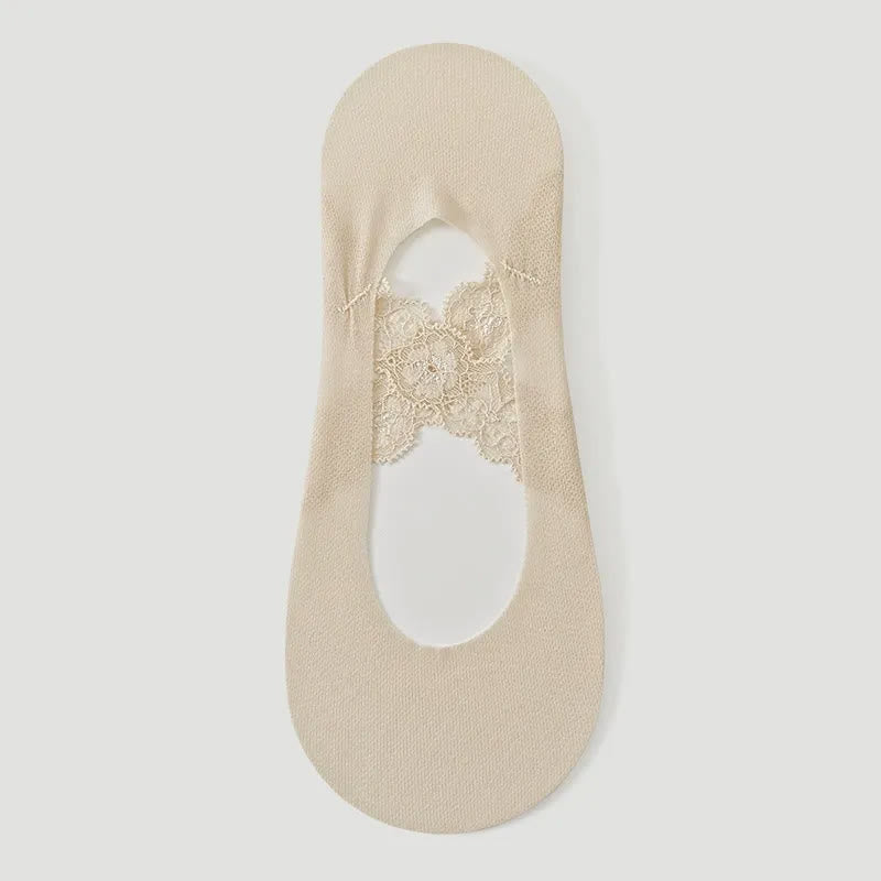 Lace No Show Breathable No Show Socks(3 Pairs) - Apricot - EU35-39(US2-6) - image 9