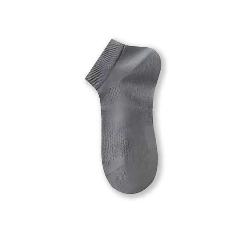 Air Mesh Sheer Ankle Socks(3 Pairs) - Dark Gray - image 12