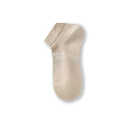 Air Mesh Sheer Ankle Socks(3 Pairs) - Nude - image 13