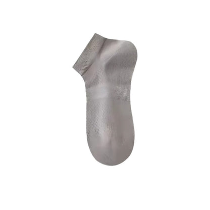 Air Mesh Sheer Ankle Socks(3 Pairs) - Medium Gray - image 9
