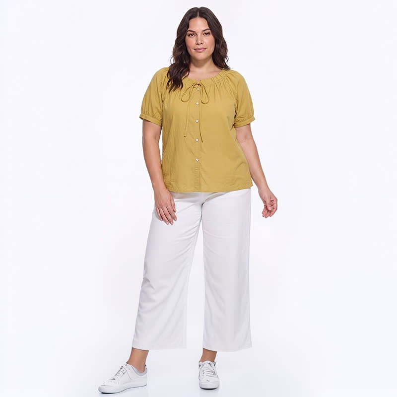 Vintage Tie Neck Button Front Blouse - image 10
