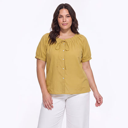 Vintage Tie Neck Button Front Blouse - image 6
