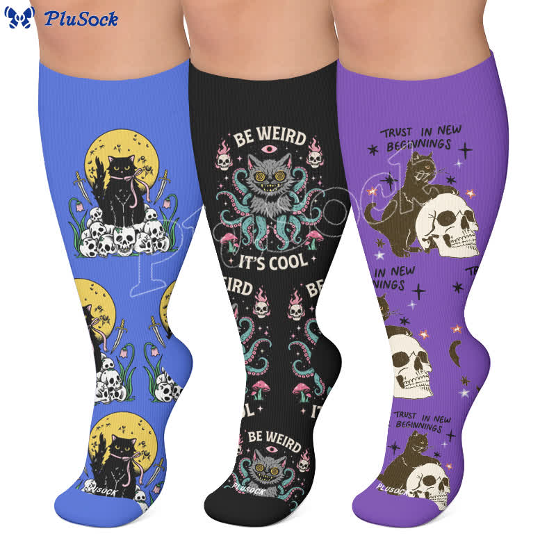 Plus Size Cat World Compression Socks - image 0