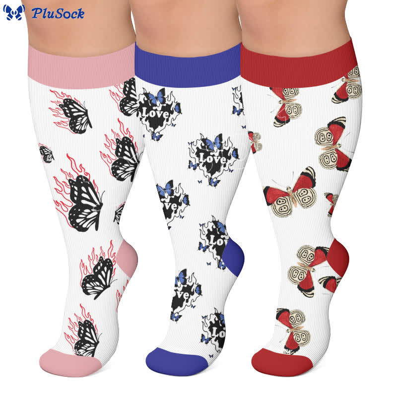 Plus Size Butterfly Flame Compression Socks - image 0