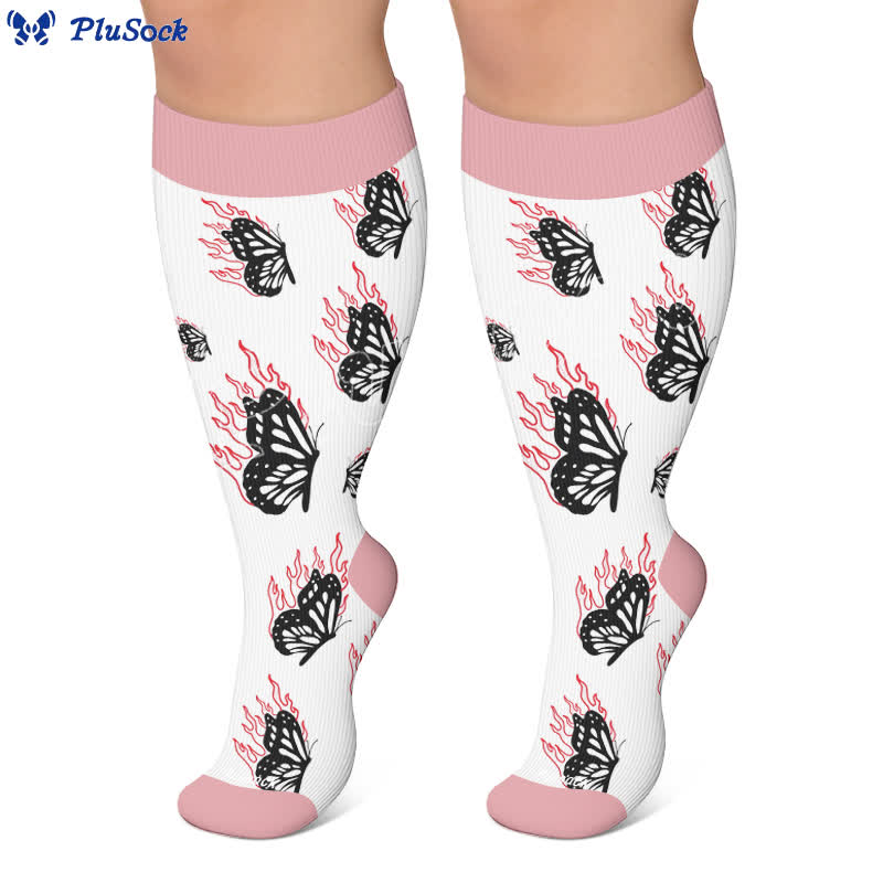 Plus Size Butterfly Flame Compression Socks - image 5