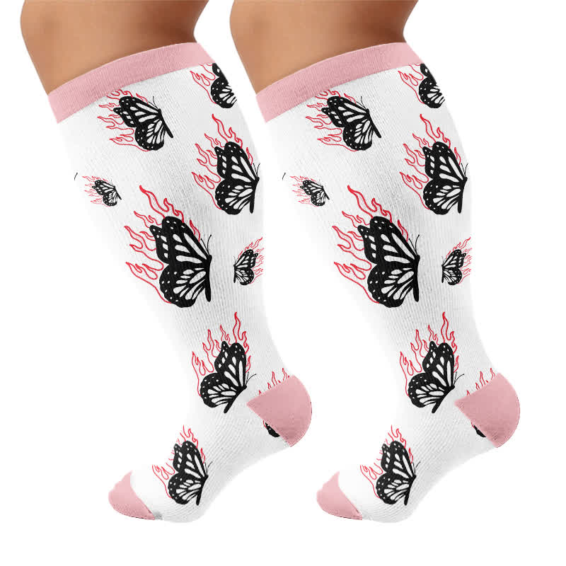 Plus Size Butterfly Flame Compression Socks - image 8