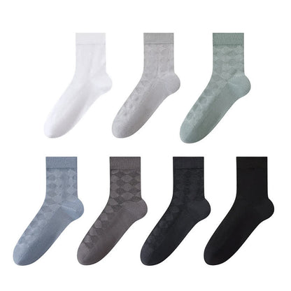 Soft Argyle Knit Quarter Socks(4 Pairs) - Multicolor - EU40-45(US7-11) - image 10