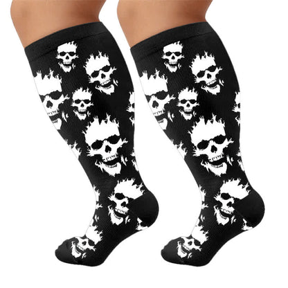 Plus Size Skull Bee Compression Socks - image 9